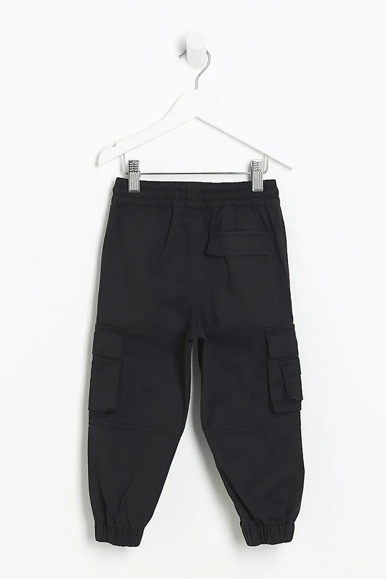 Mini Black Cargo Trousers - 4