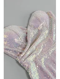 Alice Purple Sequin Feather Bodycon Dress - 6