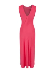 Fuchsia Woven Maxi Dress - 3