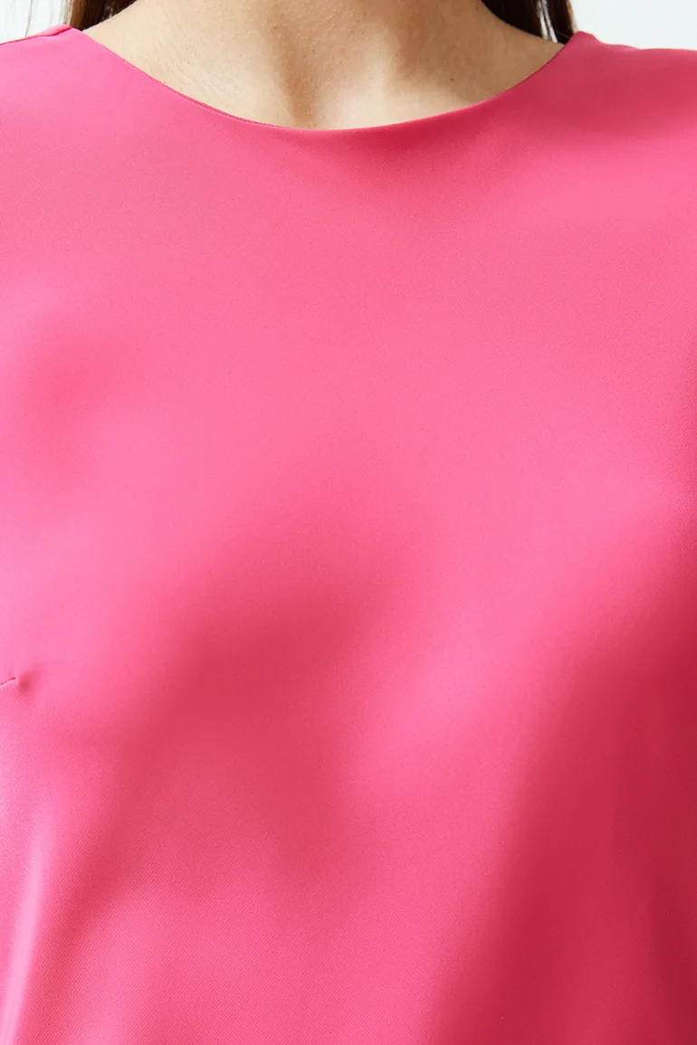 Fuchsia Woven Maxi Dress - 4