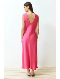 Fuchsia Woven Maxi Dress - 5