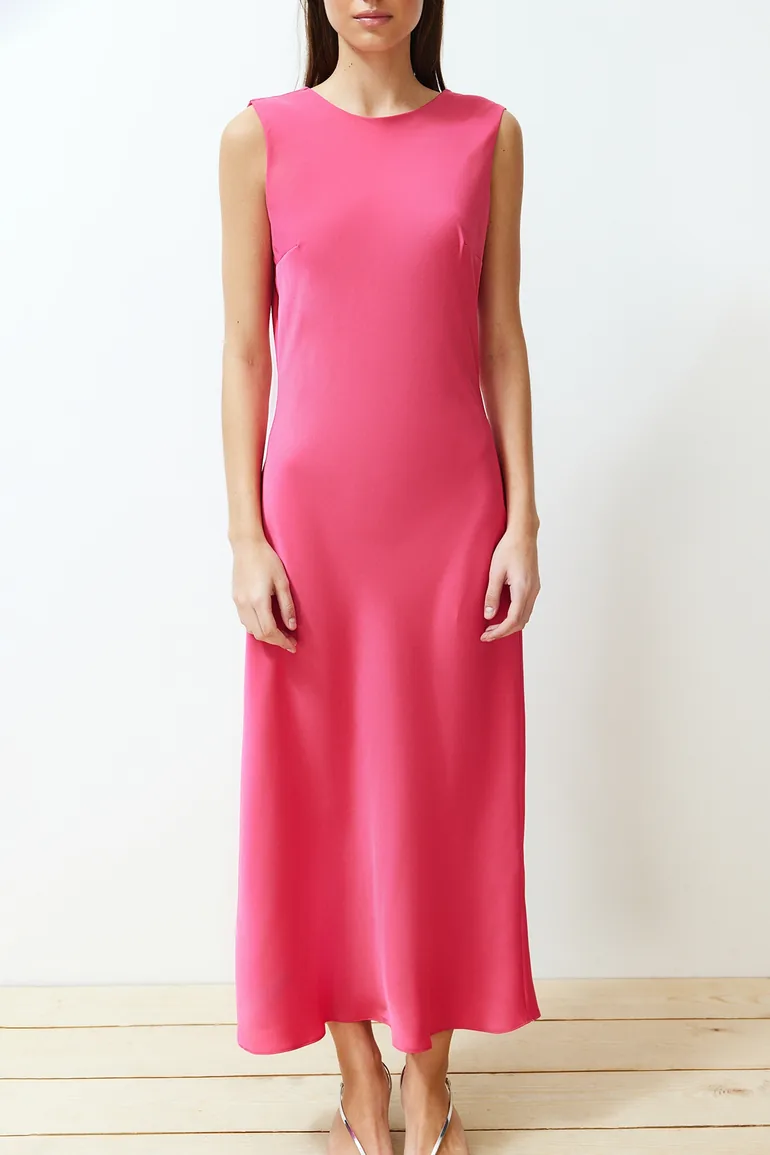 Fuchsia Woven Maxi Dress - 7