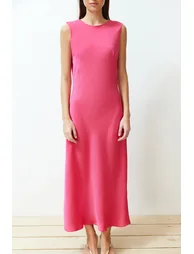 Fuchsia Woven Maxi Dress - 7