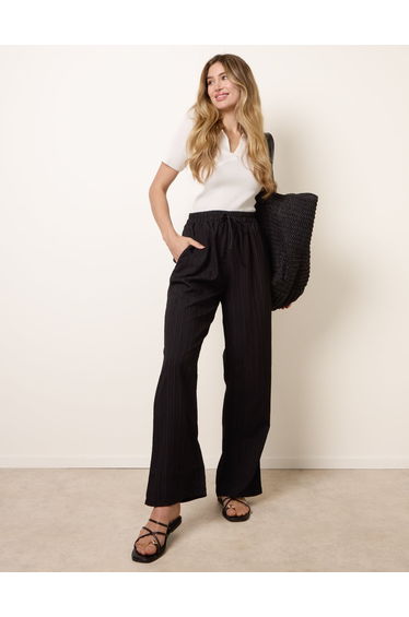 Drawstring Wide Leg Trousers