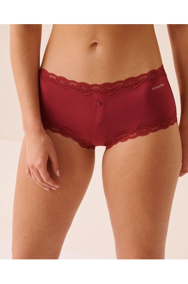 Super Soft Lace Trim Boyshort Panty