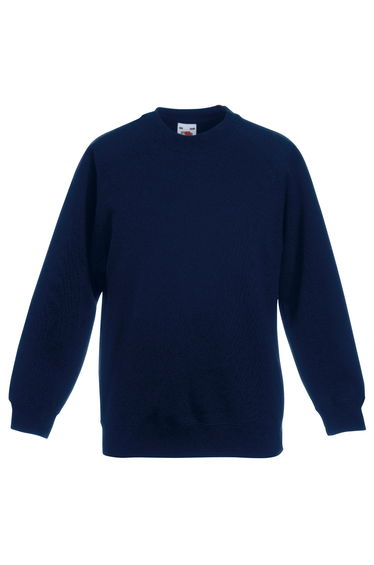 Fruit Of The Loom Childrens Unisex Raglan Sleeve Sweatshirt (Pack of 2) - Deep Navy