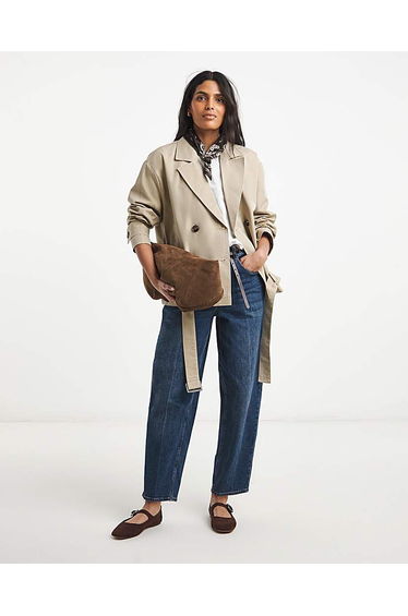Stone Blouson Sleeve Trench