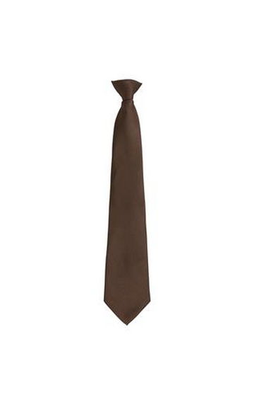 Premier Mens Fashion ”Colours” Work Clip On Tie - Brown