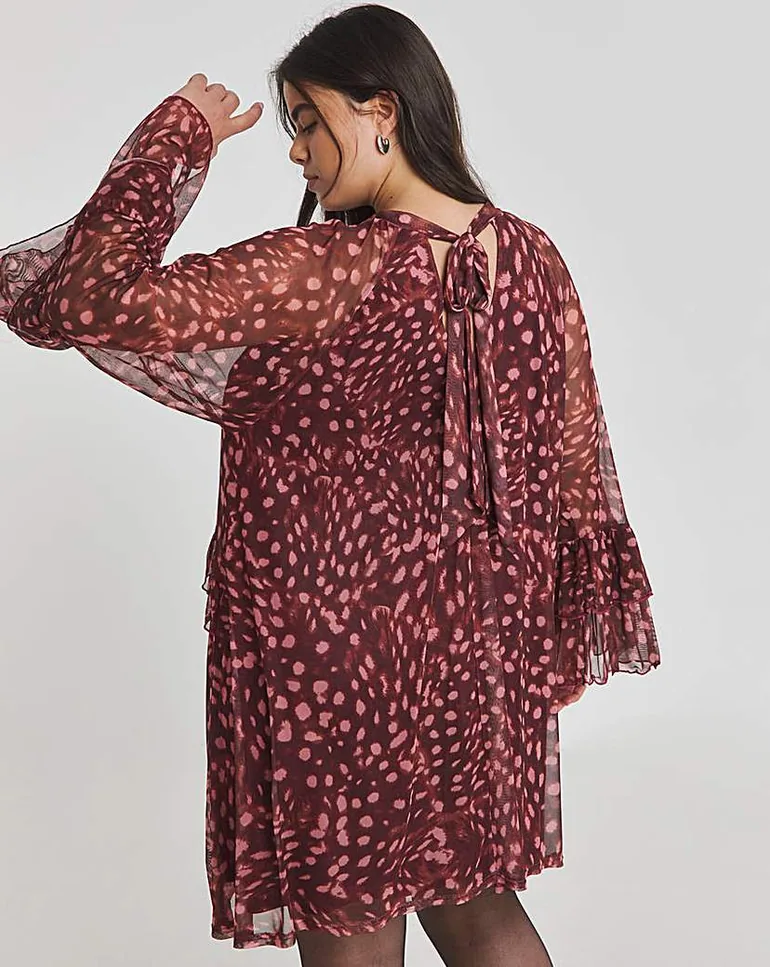 mesh smock dress Midi Dress Ruffle Cuff Smock Dress Mesh Ruffle Dress Maeve Puff-Sleeve  Sweetheart Midi Dress Smock