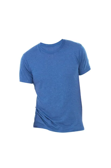 Canvas Mens Triblend Crew Neck Plain Short Sleeve T-Shirt - True Royal Triblend