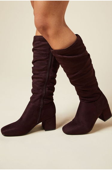 Kaya Ruched Knee High Boots