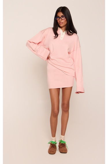Pink Knitted Mini Skirt