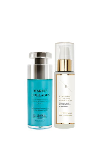 Hyaluronic acid & Collagen Serum - 60ml + Marine Collagen Night Repair Serum 30ml