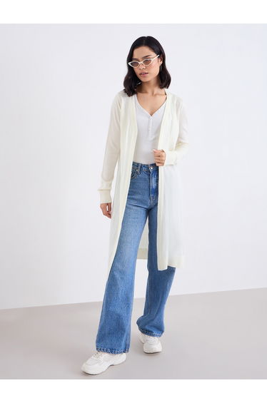 Regular Fit Longline Front Open Cardigan