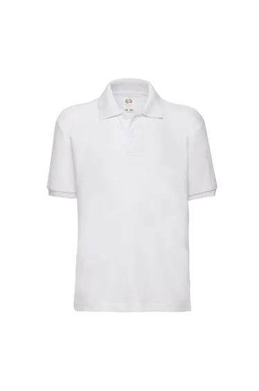 Fruit of the Loom Childrens/Kids Piqué Polo Shirt - White