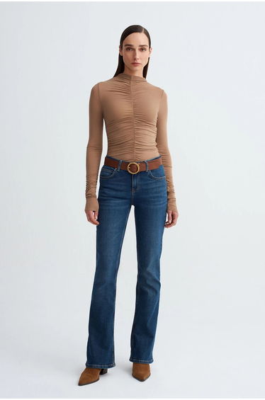Dilvin Slim Fit Long Sleeve Jersey Blouse