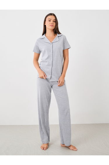 Cotton Jersey Short Sleeve Shirt and Pyjama Set