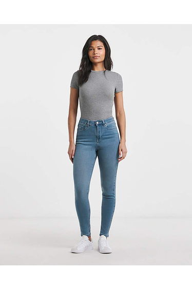Mid Blue Skinny Highwaist Super Stretch