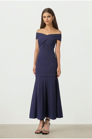 Off-Shoulder Knit Dress