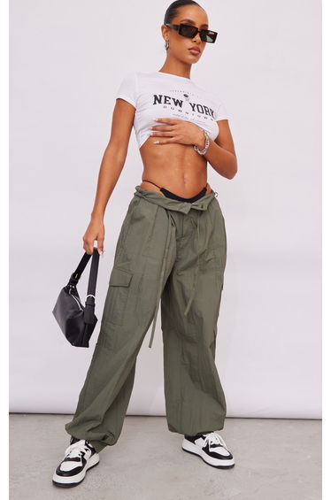 Khaki Parachute Shell Cargos