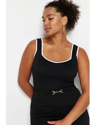 Black Bodycon Knitwear Blouse - 2