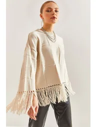 Women's Tassel Knitwear Sweater - 1