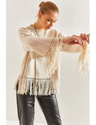 Women's Tassel Knitwear Sweater - 4