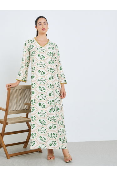 Women Floral Printed A-Line Jalabiya