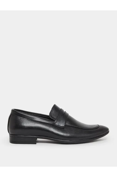 Men Black Leather Formal Loafers