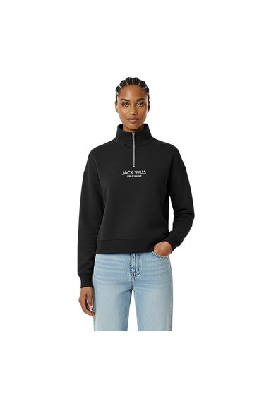 Jack Wills Womens/Ladies Honeylane Half Zip Sweatshirt - Black