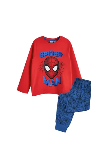 Spider-Man Boys Printed Long Pyjama Set - Blue/Red