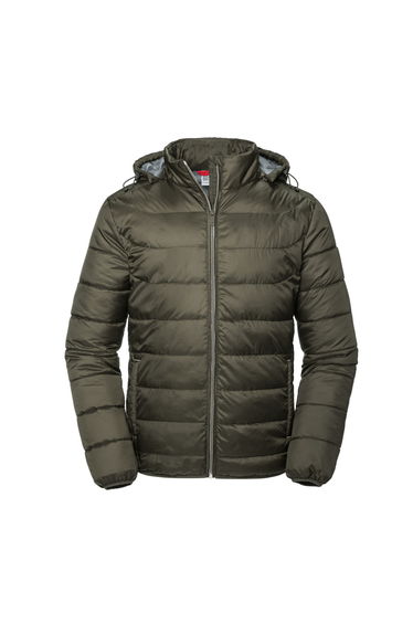 Russell Mens Nano Hooded Padded Jacket - Dark Olive