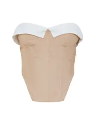 Tall Stone Fold Over Front Corset Top - 4