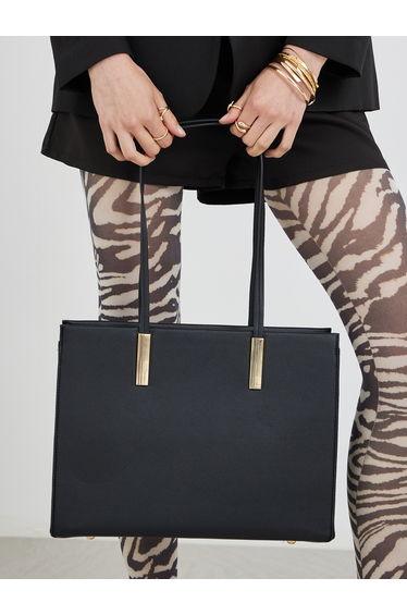 Plain Tote Bag with Zip Closure