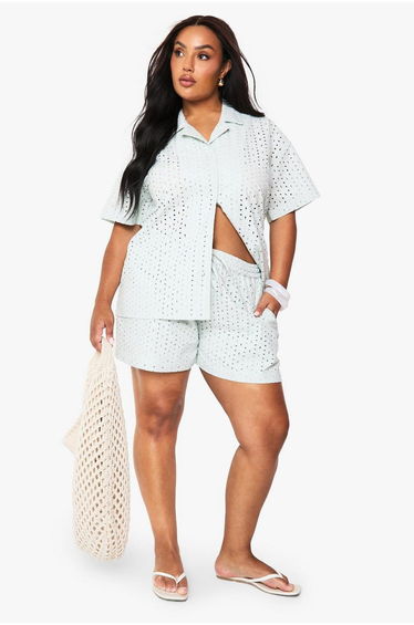 Plus Broderie Flippy Short - mint
