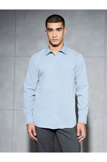 Men Solid Long Sleeve Regular Fit Shirt