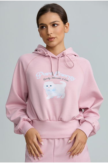 Cropped Hoodie With Embossed Logo