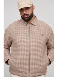 Plus Oversized Boxy Heritage Check Embroidered Zip Up Overshirt - 2