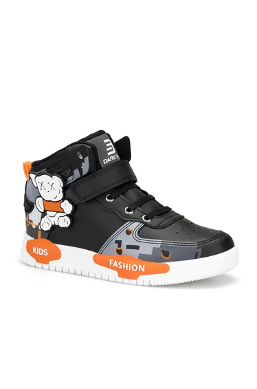 DS Denise Black Orange Kids Sneakers