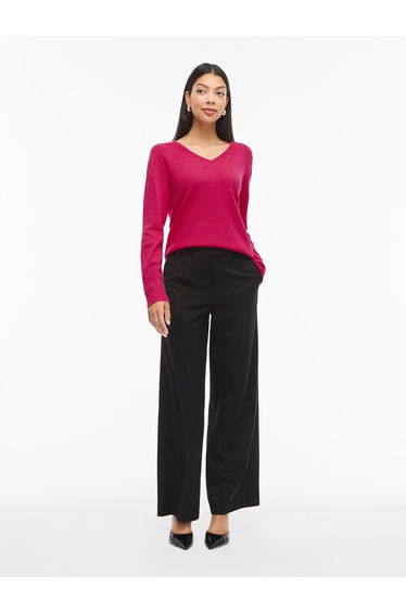 Fine Knit Jumper/Sweater with V-Neck