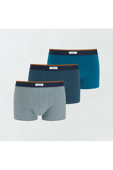 Pack of 3 pairs of stretch boxer shorts KHAKI
