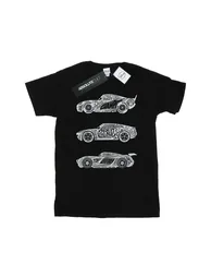 Disney Mens Cars Text Racers T-Shirt - Black - 1