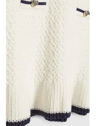 Mini Girls Cream Boucle Dress - 2