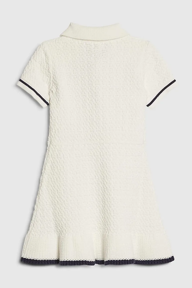 Mini Girls Cream Boucle Dress - 3
