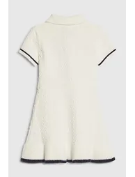 Mini Girls Cream Boucle Dress - 3