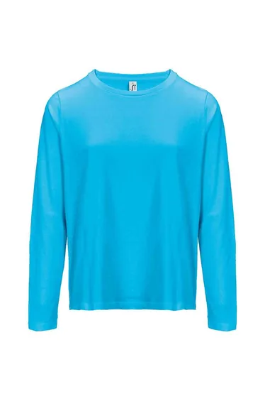 SOLS Womens/Ladies Monarch Long-Sleeved T-Shirt - Aqua