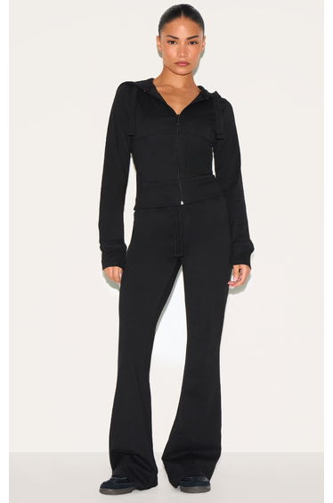 Petite Black Low Rise Skinny Flare Trouser