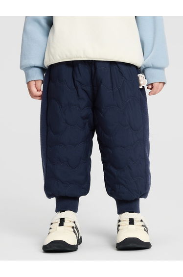 Unisex Quilted Pants with Side Bear Detail