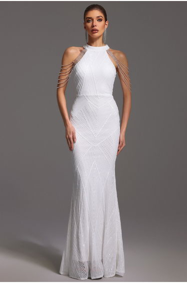 Bali Sequin Maxi Dress - White