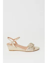 Wide Fit Ranae Soft Twist Low Wedge Heeled Sandals